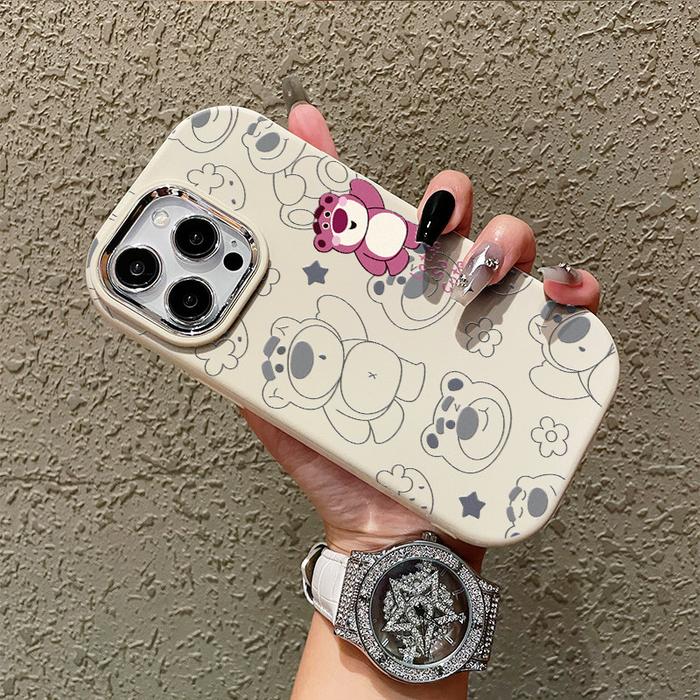 Gambar 【Setengah Harga untuk Item Kedua】QKPhonecase Case iPhone pink lucu For Casing LOTSO iPhone 11 11PROMAX 12 12PRO 13 13PRO MAX 14 14PLUS 14PRO MAX PLUS 15 15PLUS 15PRO MAX X XS MAX XR 7 8 PLUS Kartun Beruang Stroberi Casing Aesthetic Cewe Phone Case - Broken White, iPhone 12 dari Faragrosir.ID undefined Tokopedia