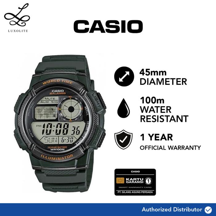 Luxolite Casio Jam Tangan Pria Ae-1000w-3avdf Ae-1000w-3av