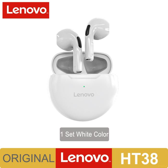 Gambar NEWNew Lenovo HT38 Original Bluetooth Headset Wireless Sport Outdoors Headphones HiFi Stereo Earbuds HD Microphone Call Earphone - Lenovo HT38 Whi dari Ode Storer undefined Tokopedia