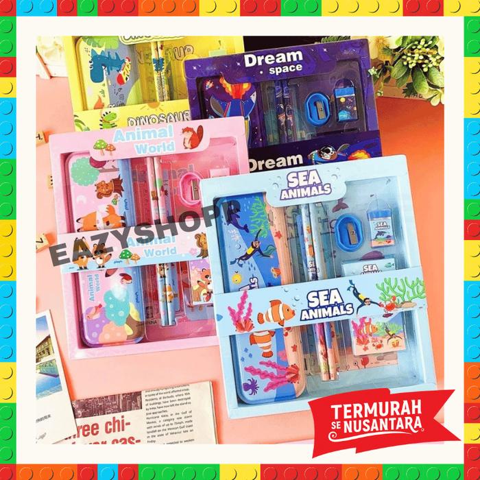 Gambar Kado Hadiah Kotak Tepak Pensil Anak Anak Set Lengkap Karakter Lucu Penghapus Penggaris Rautan Pensil Alat Tulis Anak Sekolah dari eazyshopp undefined Tokopedia