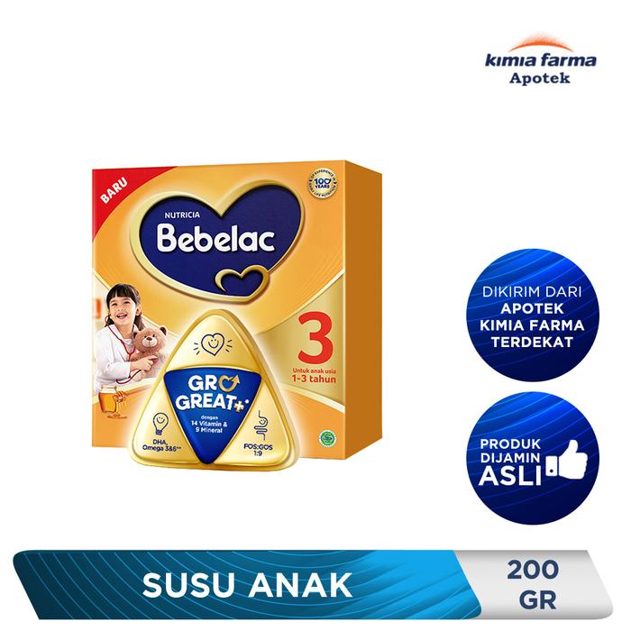 Gambar BEBELAC 3 SUSU PERTUMBUHAN 1-3 TAHUN MADU 200 GR / SUSU ANAK dari Kimia Farma Apotek Jawa Timur OS undefined Tokopedia
