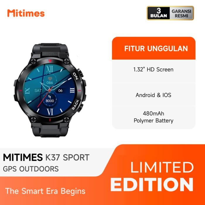 Gambar PTR Mitimes K37 Sport Smart Watch 1.32 Inch GPS Outdoors - Black dari slawi best undefined Tokopedia