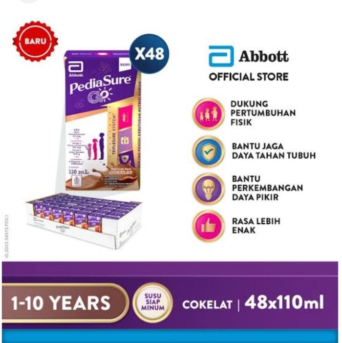 Gambar PPC Susu Pediasure Go Cokelat 110ml (Usia 1-10 Tahun)(48pcs) dari mijla undefined Tokopedia