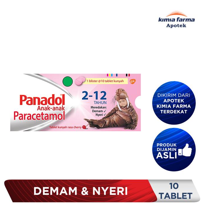 Gambar PANADOL ANAK STRIP 10 TABLET KUNYAH / OBAT DEMAM NYERI ANAK dari Kimia Farma Apotek Official undefined Tokopedia