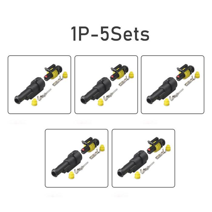 Gambar Soket Sambungan Socket Konektor Pin Kabel Terminal Waterproof Mobil Motor Male Female Connector 1 2 3 Pin - 1Pin(5Set) dari IDT4 undefined Tokopedia