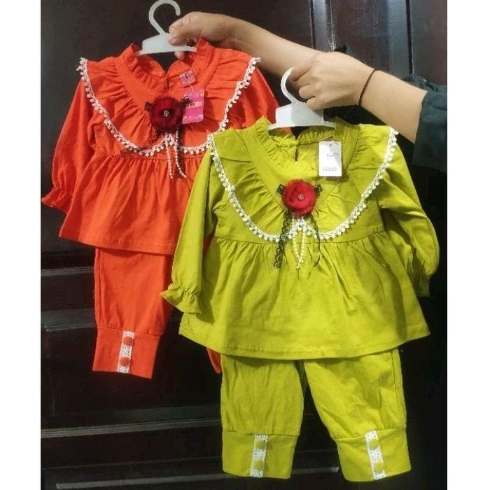 Gambar Hot Promo! Setelan Atasan Celana Baju Anak Bayi Perempuan Bunga Mawar Terbatas dari FashionFusionu undefined Tokopedia