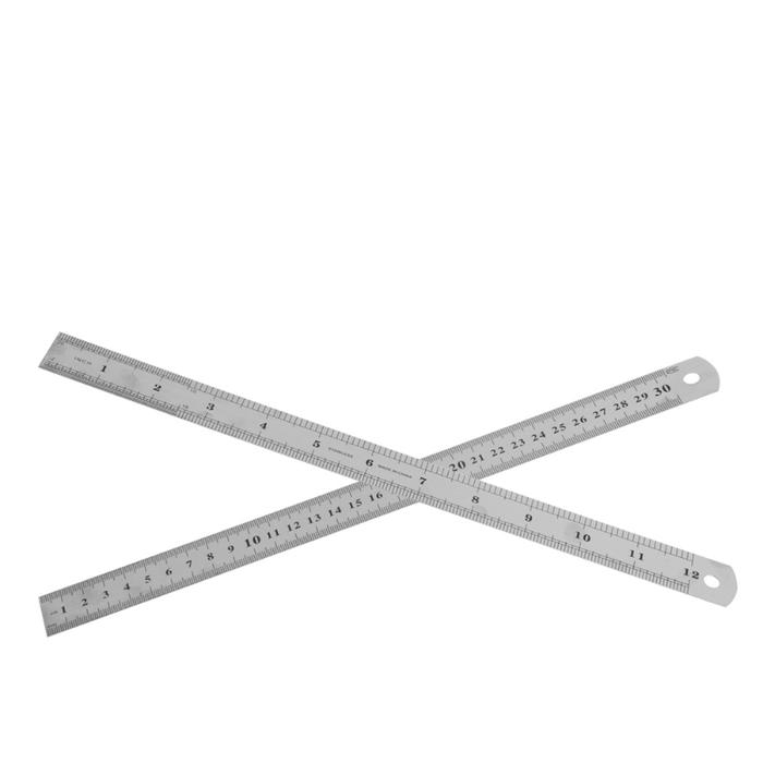 Gambar Double Side Stainless Steel Straight Ruler Metric Rule Precision Measuring Tool 30cm/12 inch School Office Supplies dari guttneey-shop undefined Tokopedia