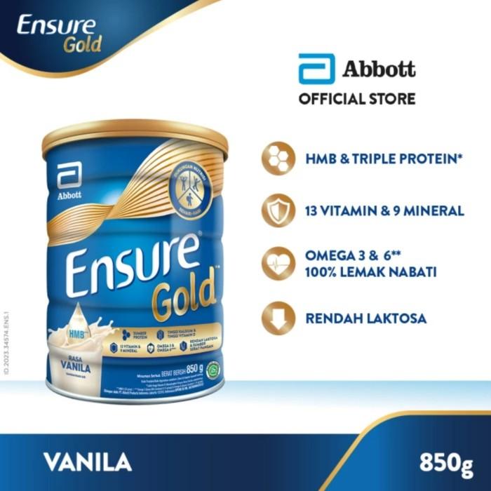 Gambar ENSURE GOLD HMB VANILA 850 GRAM/850GR/VANILLA/GANDUM NEEW dari cah_yani undefined Tokopedia