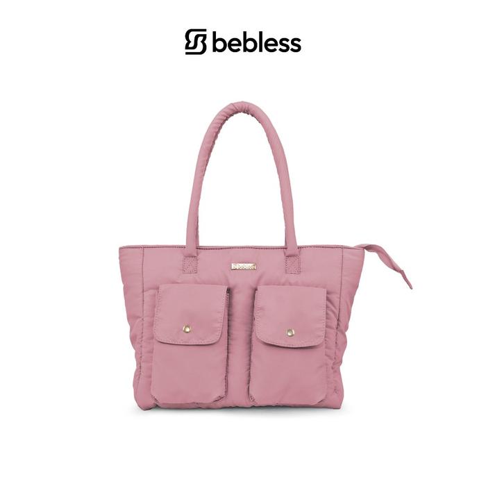 Gambar BEBLESS BYONCE Puffy Bag Tas Totebag Wanita Tas Bahu Wanita Kanvas Korean Style Terbaru - Little Pink dari Bebless Official Shop undefined Tokopedia