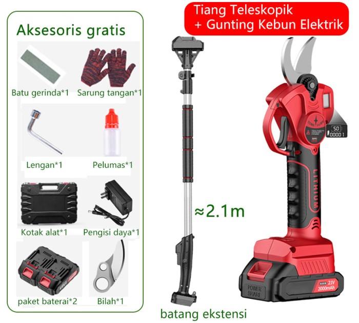 Gambar Gunting Taman Listrik, Tiang Ekstensi 2,1 M, Motor Tanpa Sikat - gunting + tiang dari ADELICIA041 SHOP undefined Tokopedia