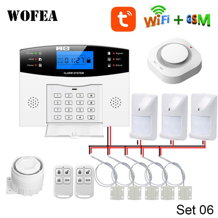 Gambar CN Wired Type Home Security Tuya Smart WIFI GSM Alarm System 8 Wired dari jatim pulsa2 undefined Tokopedia