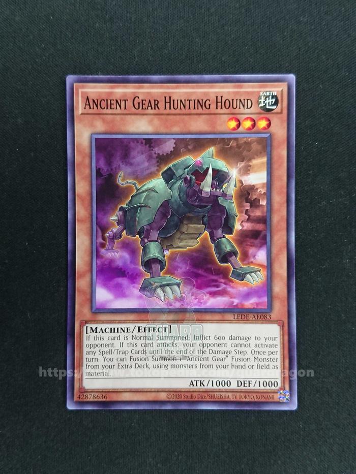 Gambar YuGiOh AE LEDE-AE083 Ancient Gear Hunting Hound Common dari Guardragon undefined Tokopedia