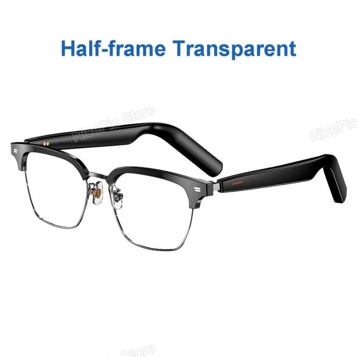 Gambar ELAVO Kacamata Pintar E13 AI Translator Bahasa Smart Sun Glasses Earphone Headset Bluetooth Anti UV Stereo Speaker Touch Wireless Voice Assistant Calling Photo Google E13 - Half Transparan, AI dari ROOVE Official undefined Tokopedia