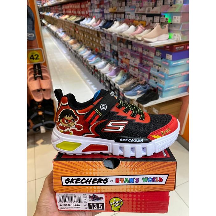 Jual (New) Skechers Lhts Flex Glow Hero Speed Red/Black 406043N