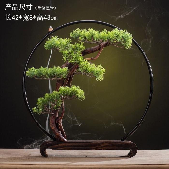 Gambar GT Dekorasi Bunga Dengan Lampu LED Super bagus lampu LED Zen Cina lingkaran dekorasi Feng Shui ruang tamu dekorasi kantor - Style 12 dari Great Tomorrow undefined Tokopedia