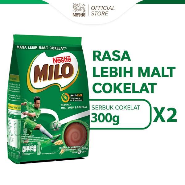 Gambar MILO ACTIV-GO Susu Coklat Pouch 300g x 2pcs dari Elodie Mart undefined Tokopedia