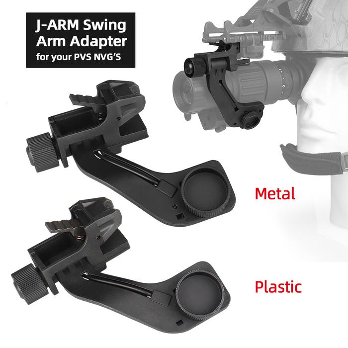 Gambar Tactical Plastic Metal J Arm NVG Mount Helmet Bracket Adapter for Hunting Airsoft Pvs 14 Night Vision Goggles fit Mich Fast M88 dari By Stored Logistic undefined Tokopedia