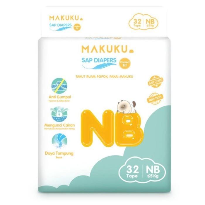 Gambar MAKUKU DIAPERS COMFORT FIT BIG PACK PANTS SAP POPOK CELANA BAYI BABY NB32 S30 M28 L26 XL24 XXL22 SOFT CLOUD DIAPER DRY EXTRA SERAP AIR GROSIR BANDUNG SEKALI PAKAI IBU BAYI ANAK PREMIUM S M L XL XXL NB NEWBORN 32 30 28 26 24 22 TAPE PEREKAT SLIM - NB32 FIT dari Jojo Shop Official undefined Tokopedia