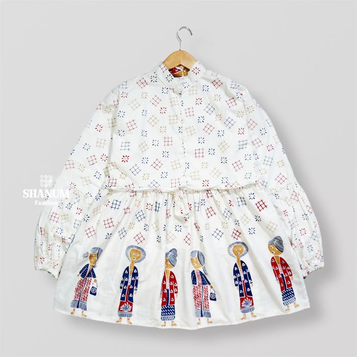 Gambar Ready stok SHANUM Baju Batik Wanita Lengan Panjang Balon Atasan Blouse Batik Resleting Depan Motif Bu Tejo Mbok Jamu Kerah Sanghai Outfit Cewek Kekinian Untuk Kerja Kantor Kondangan Lamaran Seragam Guru Pns Model Baju Modern Elegan Simple Ootd Set Hijab - Putih, M dari pupunstore undefined Tokopedia