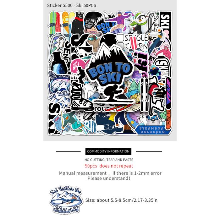 Gambar Sticker Pack vinyl isi 50 pcs | anti air varian STICKER SKIING | glossy matte | laptop helm tumbl koper - Matte 50Pcs dari bellanca accessories undefined Tokopedia