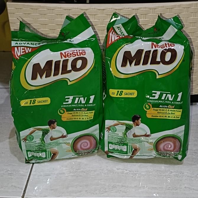 Gambar Milo 3in1 activ-Go malt, susu, dan cokelat isi 18 sachet @ 34g dari storenava undefined Tokopedia