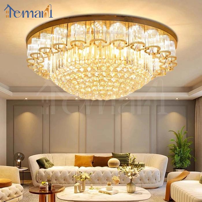 Jual LAMPU GANTUNG KRISTAL MEWAH BESAR RUANG TAMU DEKORASI BUNGA