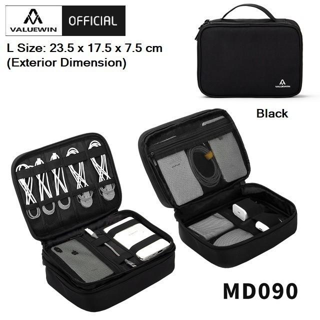 Gambar LIMITED EDITION VALUEWIN MD090 L Size - Pouch Travel Handbag Storage Aksesoris Gadget - Black dari zizahsshop undefined Tokopedia