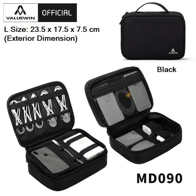 Gambar MURAH VALUEWIN MD090 L Size - Pouch Travel Handbag Storage Aksesoris Gadget - Black dari zizahsshop undefined Tokopedia