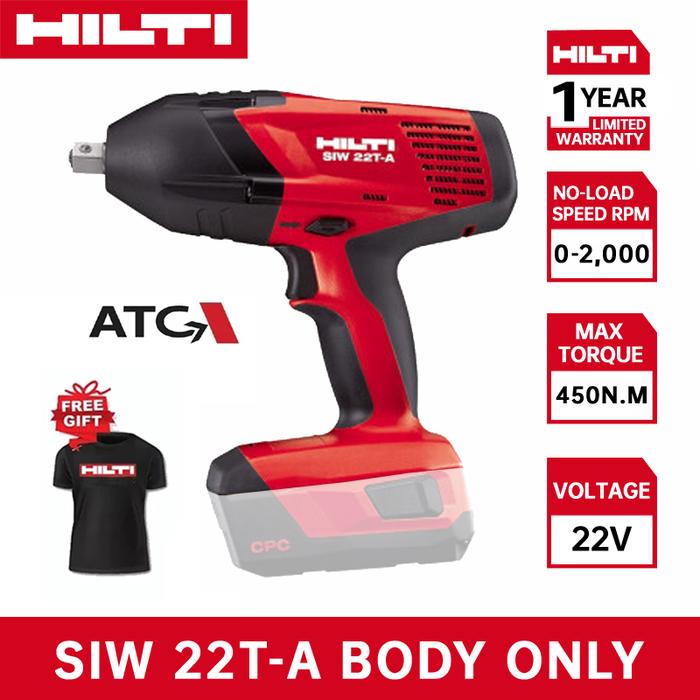 Gambar HILTI SIW 22T-A 1/2" Cordless Impact Wrench Tool Only 450 N.m High Torque Rechargeable Socket Wrench Professional Power Tool dari Water Saver undefined Tokopedia