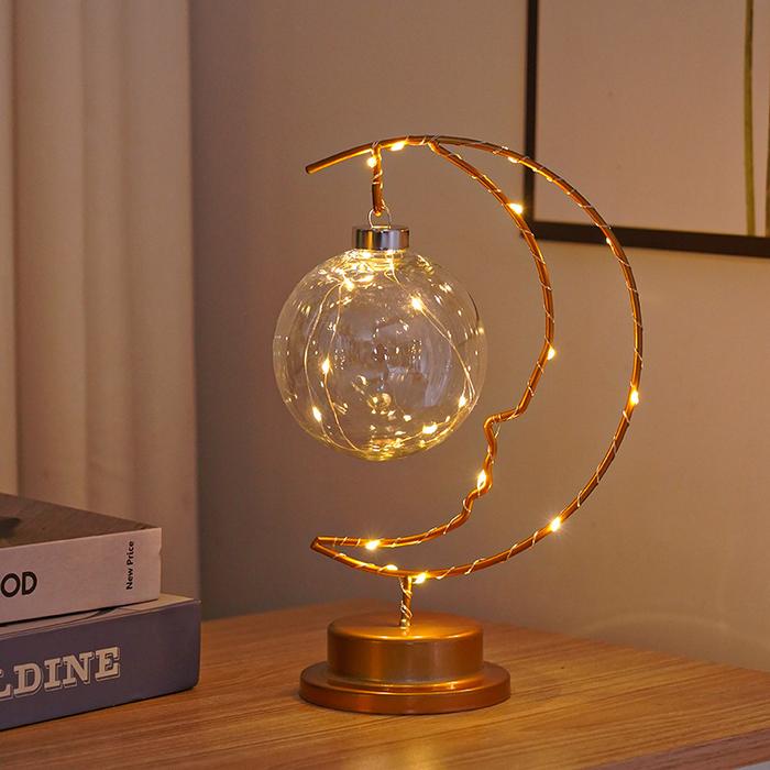 Gambar 1 PC Moon-shaped Night Lamp with Ball Decorations - Battery Powered for Bedroom Atmosphere - Perfect Valentine's Day Or Holiday dari MELINDA STORED undefined Tokopedia