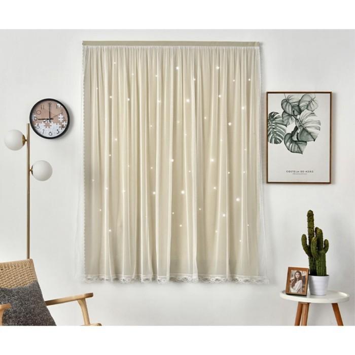 Gambar REJECT SALE !! Magic Curtain / Tirai Gorden Hordeng Polos Warna Warni Pintu Jendela Tanpa Bor - Pattern dari Et Felicel undefined Tokopedia