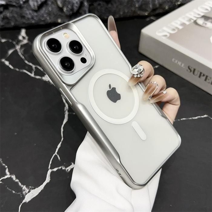 Gambar iPhone 13 12 11 Pro Max Plated Anti-Drop Phone Case iPhone 15 14 Plus  Case Magnetic - Silver, iPhone 14 Pro Max dari igoods3C undefined Tokopedia