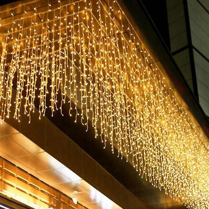 Gambar Terbaru Lampu Natal Tirai Led Bintang - Curtain Light Lamp Star Five Pointed - Lampu Tirai Natal 4M Led Christmas Lights Star Moon Curtain String Lights 8 Modes Decorations Led Light Home Holiday Christmas Decoration Mantap - 4M tirai - warm dari Malignan undefined Tokopedia