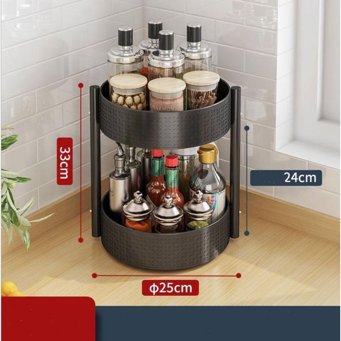Gambar (HOME+) Kitchen 360° Rotating Tray Rack Lazy Susan Turntable For Kitchen Storage And Desk Storage dari marsinah oil371 undefined Tokopedia