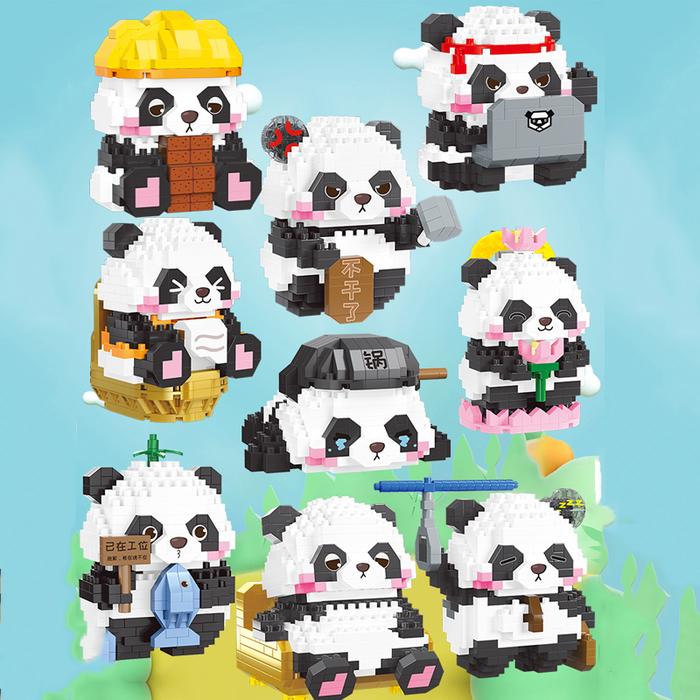 Gambar HG 2372PCS Panda Building Blocks Set Creative Animal Model Mini Asse dari Hoeme Gear undefined Tokopedia