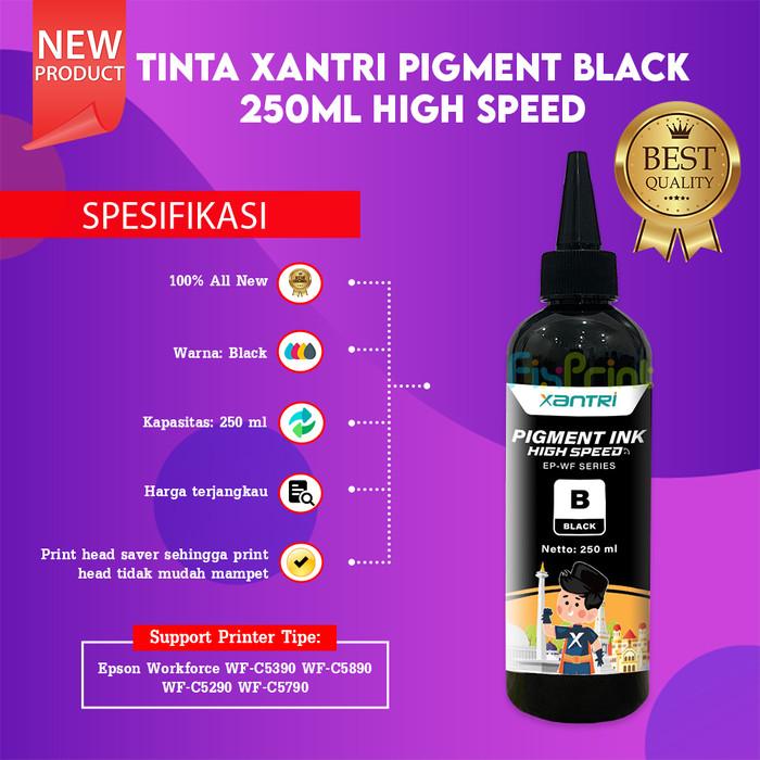 Gambar Tinta 250ml Xantri Pigment High Speed Printer EP Workforce WF-C5890 WF-C5290 WF-C5390 WF-C5790 Cyan Magenta Yellow Black - Black dari FixPrint Indonesia undefined Tokopedia