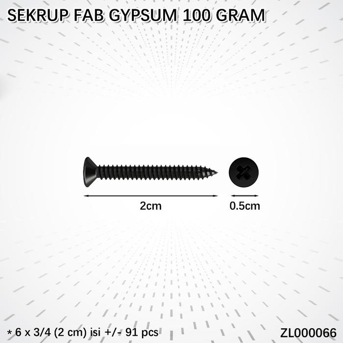 Gambar (100 Gram) Sekrup Gypsum Drywall Screw / Sekrup Kayu FAB Putih / Sekrup Baja Ringan - Hitam 2CM dari ProAman-Tokopedia undefined Tokopedia