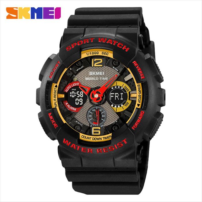 Gambar Jam Tangan Pria Analog Digital SKMEI 2118 Sport Water Resist 50M Original - Hitam Merah dari SKMEI MURAH & ORIGINAL undefined Tokopedia