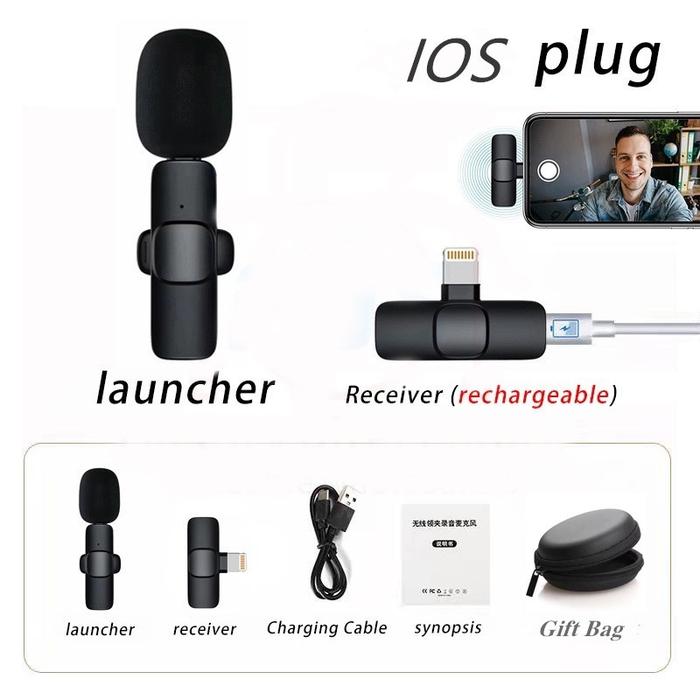 Gambar Topspot Mikrofon Nirkabel Lavalier Mic Portabel Audio Video Pembuatan Rekaman Wireless Microphone Hp Klip Untuk Iphone Android Live Game Mobile Murah - Iphone Premium dari Billa Celluler undefined Tokopedia