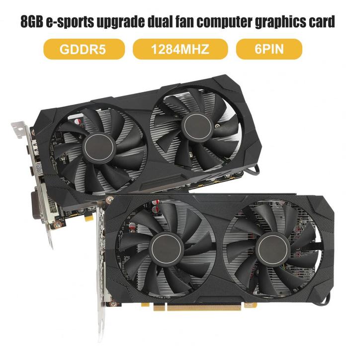 Gambar RX580 Graphics Card with Dual Cooling Fan 8GB GDDR5 256-Bit DP/HDMI Desktop PC Gaming Video Card Computer Accessories dari Gilanggogo undefined Tokopedia