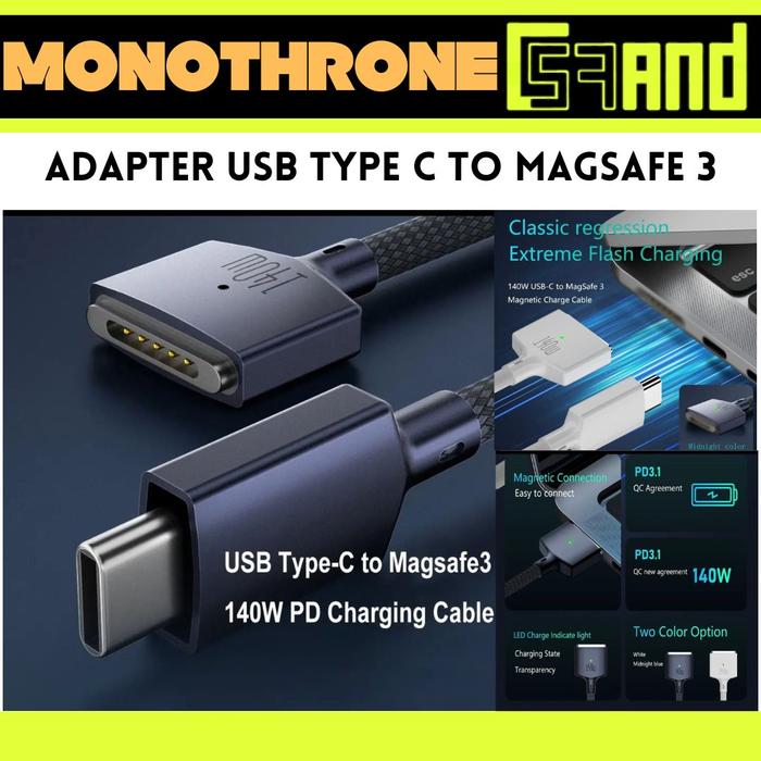 Magnetic Magsafe Jual Adapter Charger USB Type C To Magsafe