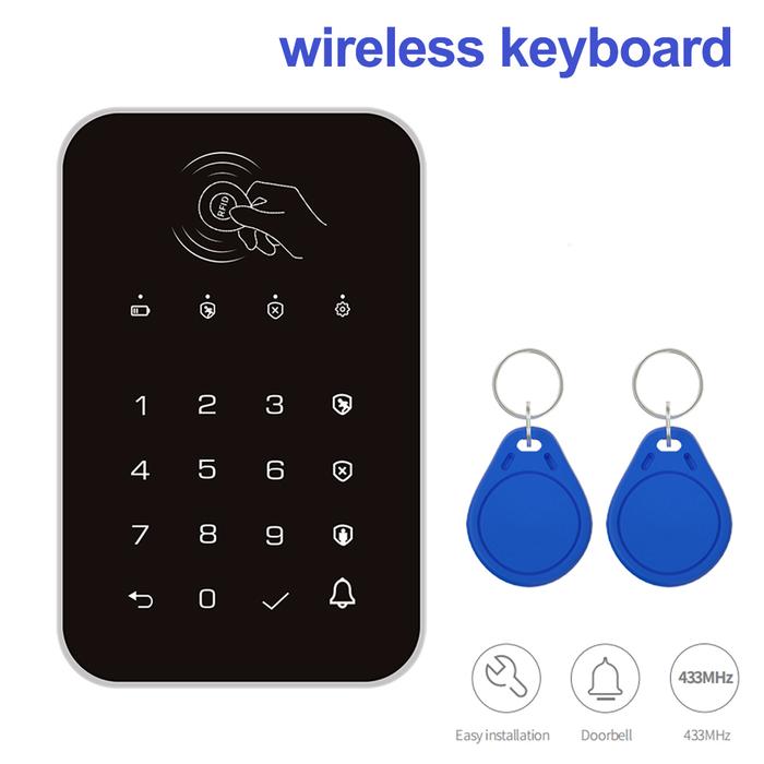 Gambar ACJ 433MHz Wireless Keyboard Arm Or Disarm Touch Password Keypad With 2PCS RFID Card For Home Security Alarm System dari Sense Wave undefined Tokopedia