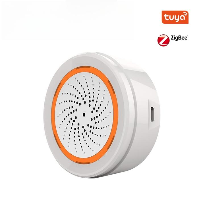 Gambar Tuya ZigBee Smart Siren Wireless Battery Powered 90dB Loud Light Alarm with Temperature Humidity for Tuya Home Security System dari Quest Labs undefined Tokopedia