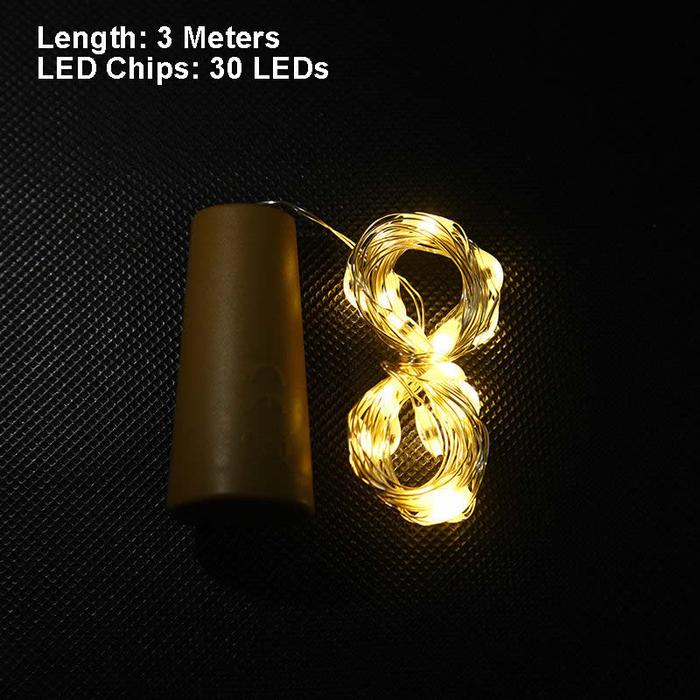 Gambar (2 Pack) Wine Bottle Lights With Cork Colorful Fairy Lights Battery Operated String Lights Cork Lights Party Holiday Decorations 30 LEDs dari SIGAR TENAN undefined Tokopedia