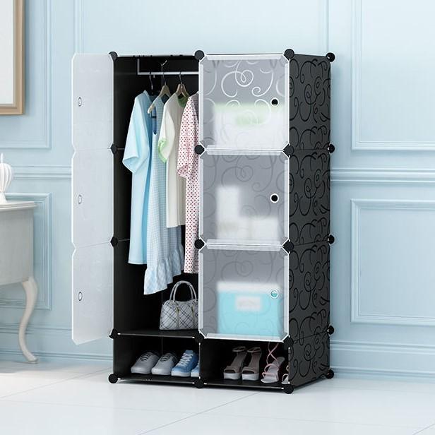 Gambar Lemari Pakaian Sepatu Kotak Plastik Multifungsi Bongkar Pasang 6 Pintu - Hitam dari MALL-AKU undefined Tokopedia