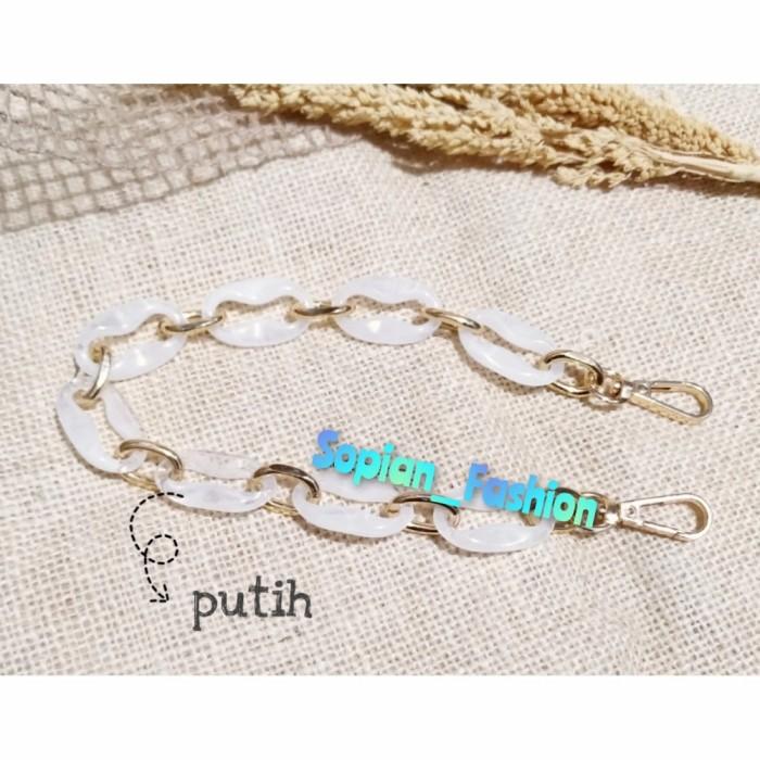 Gambar Favrt3 Aksesoris Tas Rantai Tas Wanita Akrilik Hand Bag Strap Bag tali masker - Putih dari shoperyn1 undefined Tokopedia