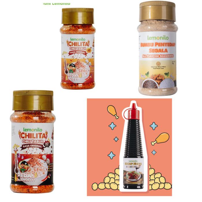 Gambar lemonilo paket pendamping kecap, penyedap segala,chilita abon cabe dari xesatro undefined Tokopedia