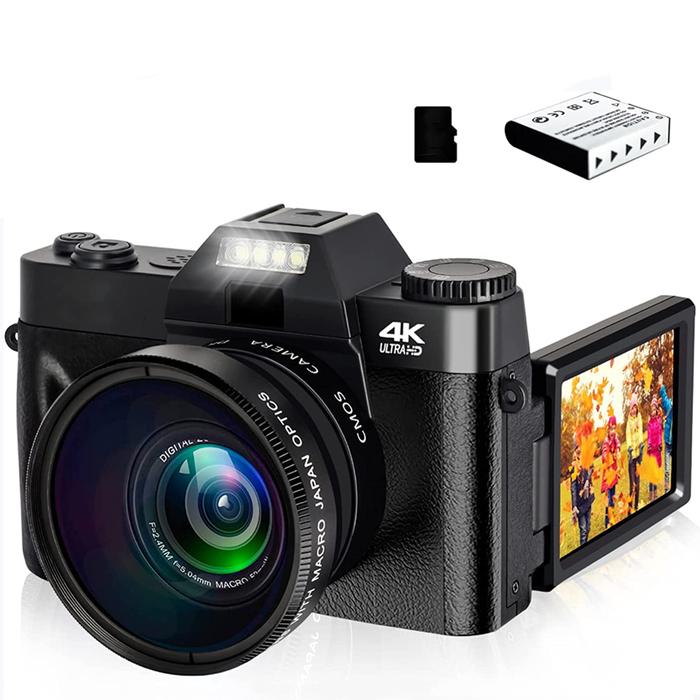 Gambar WH 48MP 4K Vintage Photo Camera 16X Zoom Flip Screen Selfie Vlog Cam dari WorryFree Hasina undefined Tokopedia