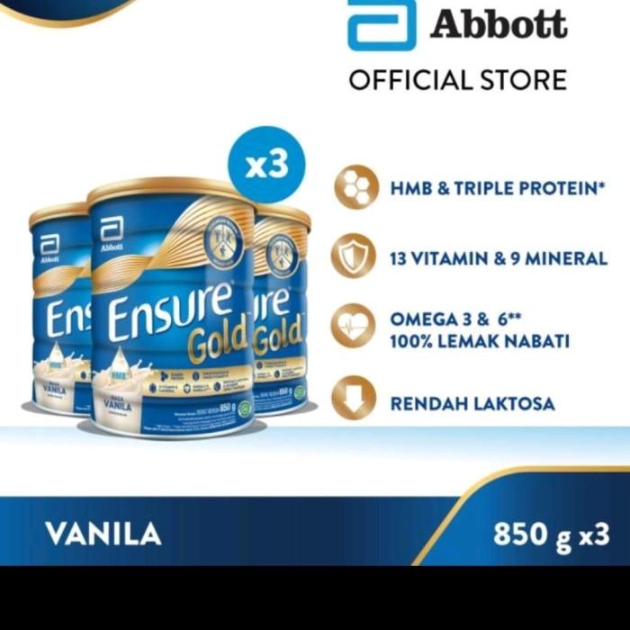 Gambar Ensure Gold Hmb Vanilla 850 G Paket Isi 3 Kaleng Div dari Divine eStore undefined Tokopedia