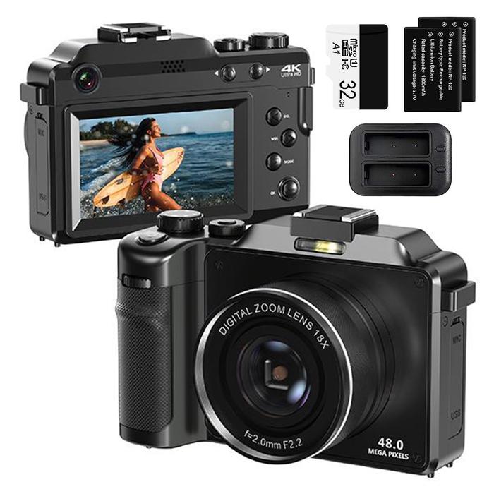 Gambar WH 48MP Digital Photo Camera For Photography Dual Lens Selfie Camera dari WorryFree Hasina undefined Tokopedia